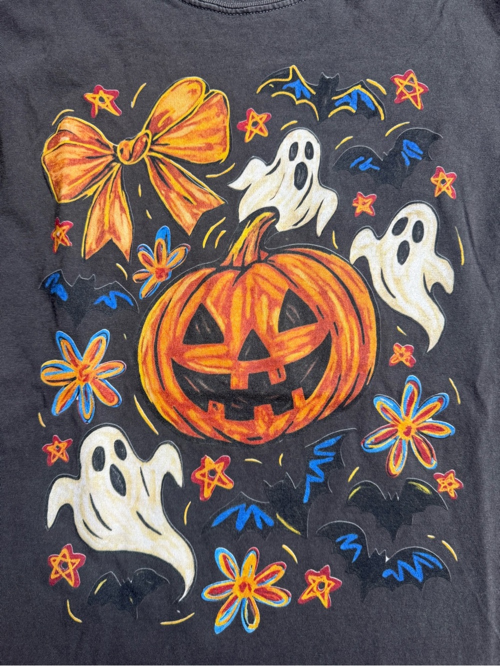 Comfort Colors Pepper Halloween Pumpkin & Ghost Graphic Tee with Orange Accents - Picture 4 of 5